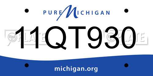 11QT930 Michigan License Plate