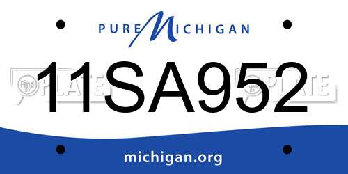 11SA952 Michigan License Plate
