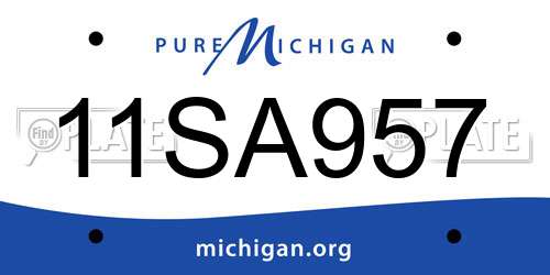 11SA957 Michigan License Plate