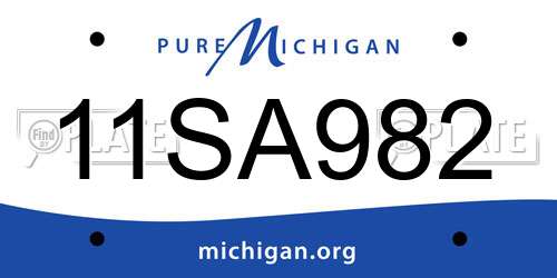 11SA982 Michigan License Plate