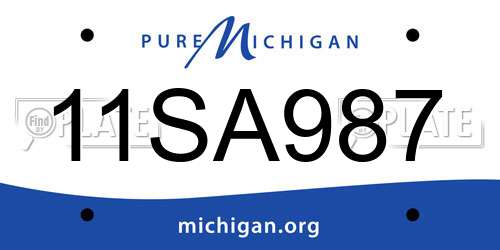11SA987 Michigan License Plate