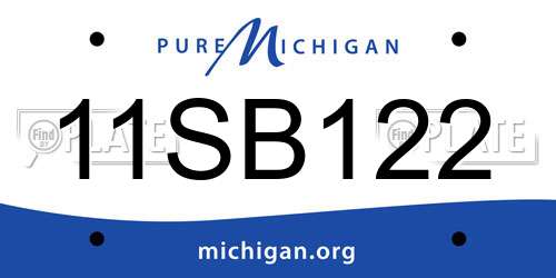11SB122 Michigan License Plate