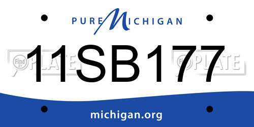 11SB177 Michigan License Plate