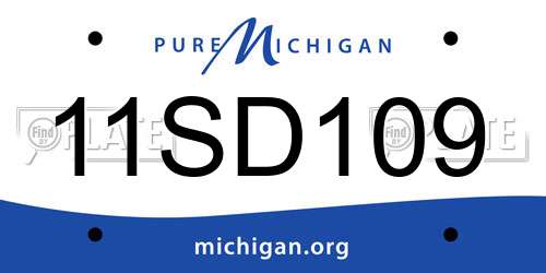 11SD109 Michigan License Plate
