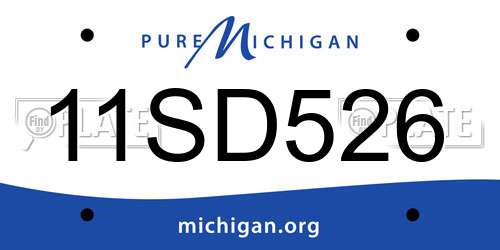 11SD526 Michigan License Plate
