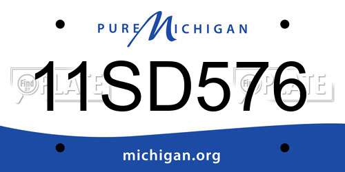 11SD576 Michigan License Plate