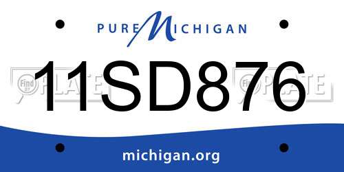 11SD876 Michigan License Plate