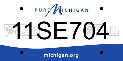 11SE704 Michigan License Plate