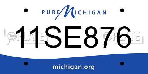 11SE876 Michigan License Plate