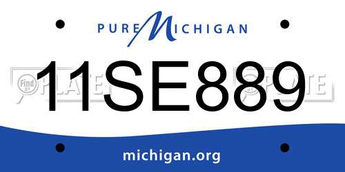 11SE889 Michigan License Plate