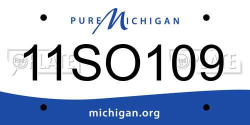 11SO109 Michigan License Plate