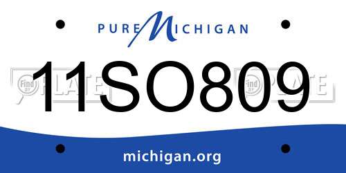 11SO809 Michigan License Plate