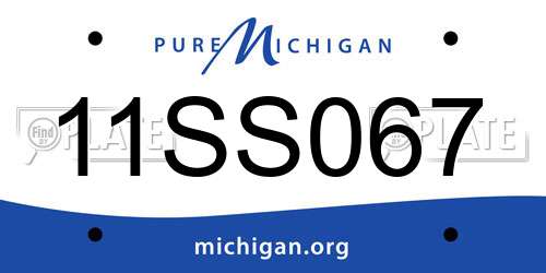 11SS067 Michigan License Plate