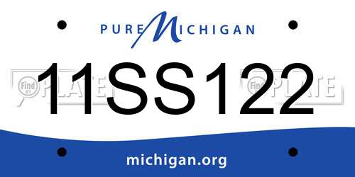 11SS122 Michigan License Plate