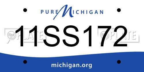 11SS172 Michigan License Plate