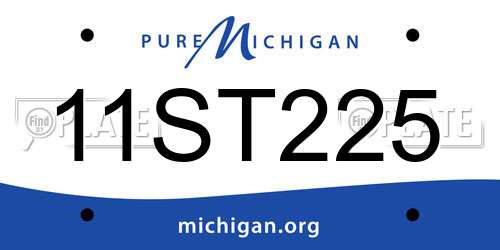 11ST225 Michigan License Plate