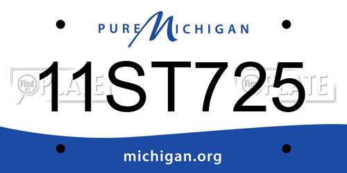 11ST725 Michigan License Plate