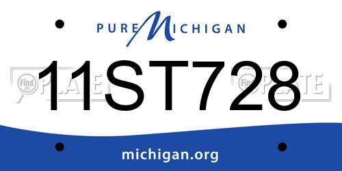 11ST728 Michigan License Plate