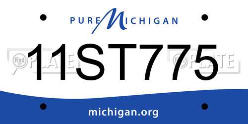 11ST775 Michigan License Plate
