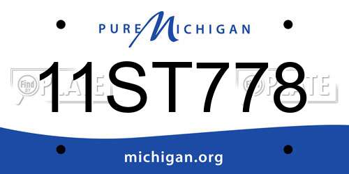 11ST778 Michigan License Plate