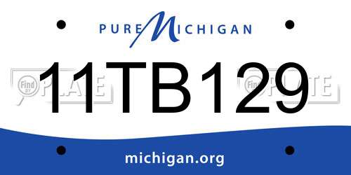 11TB129 Michigan License Plate