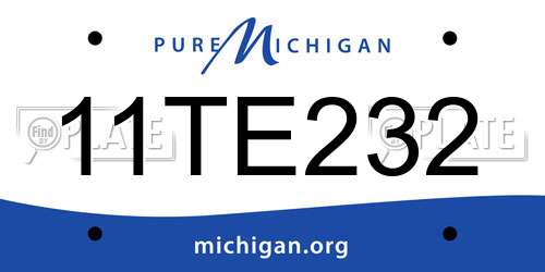 11TE232 Michigan License Plate