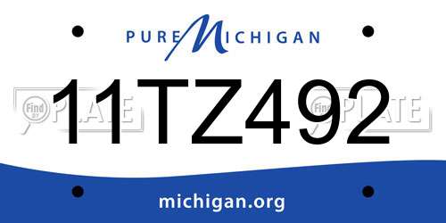 11TZ492 Michigan License Plate