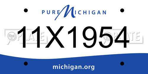 11X1954 Michigan License Plate