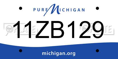 11ZB129 Michigan License Plate