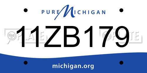 11ZB179 Michigan License Plate