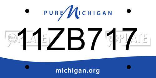 11ZB717 Michigan License Plate