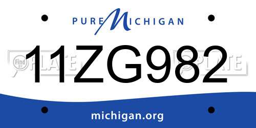 11ZG982 Michigan License Plate