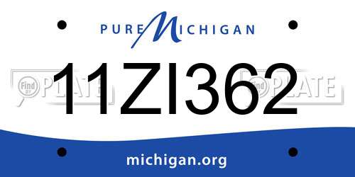 11ZI362 Michigan License Plate