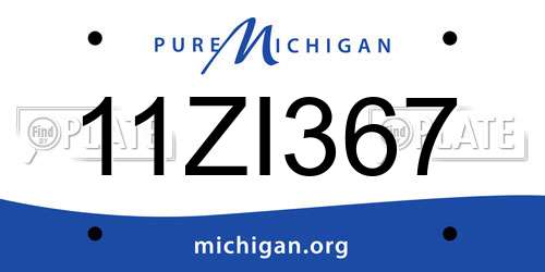 11ZI367 Michigan License Plate