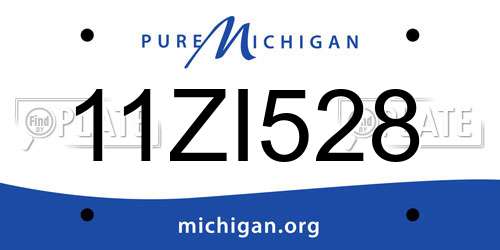 11ZI528 Michigan License Plate