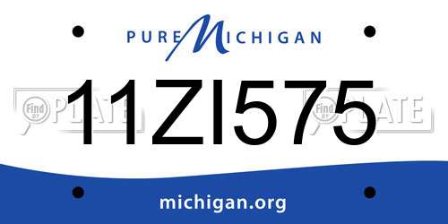 11ZI575 Michigan License Plate