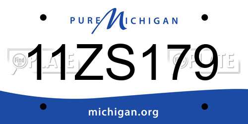 11ZS179 Michigan License Plate