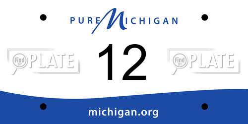 12 Michigan License Plate
