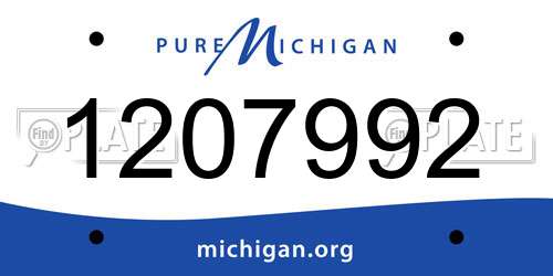 1207992 Michigan License Plate