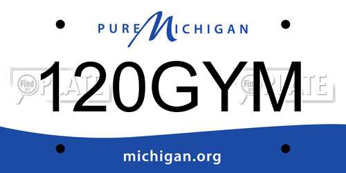 120GYM Michigan License Plate