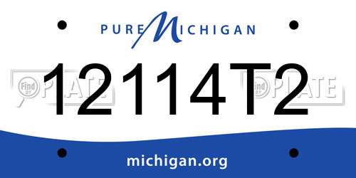 12114T2 Michigan License Plate