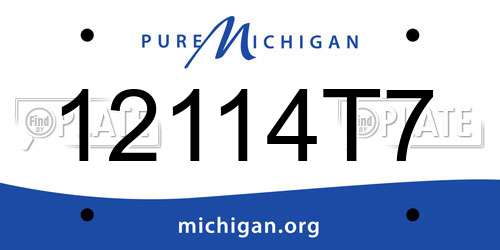 12114T7 Michigan License Plate