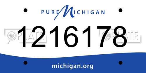 1216178 Michigan License Plate