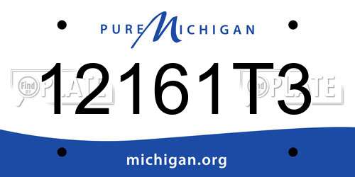 12161T3 Michigan License Plate