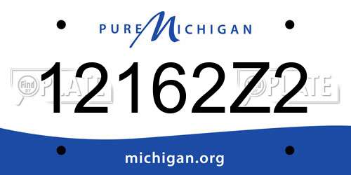 12162Z2 Michigan License Plate
