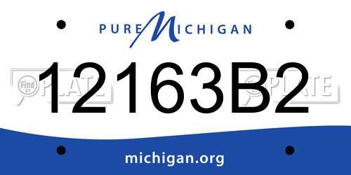 12163B2 Michigan License Plate