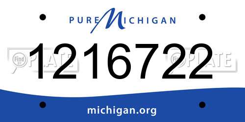 1216722 Michigan License Plate