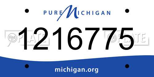 1216775 Michigan License Plate