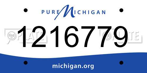1216779 Michigan License Plate