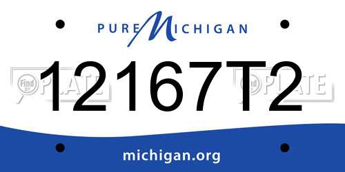 12167T2 Michigan License Plate